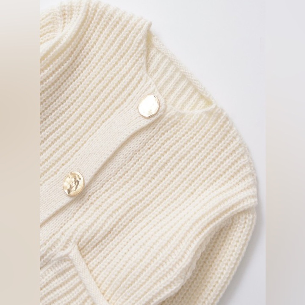 Solid Gold Button Cardigan - Picture 3 of 3